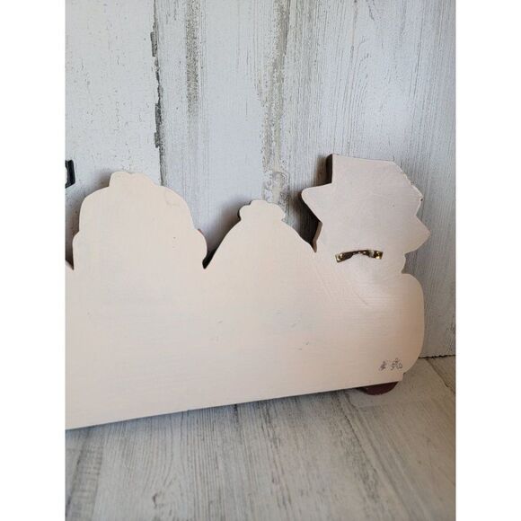 Wooden snowman collector sign family snowflake vintage rustic wall decor - Picture 8 of 8